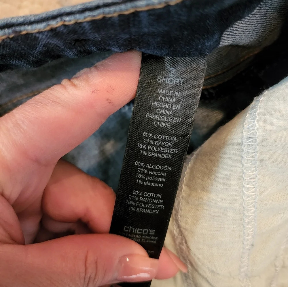Chico's so lifting slim leg highrise jeans size 12 short 12P - Picture 5 of 16